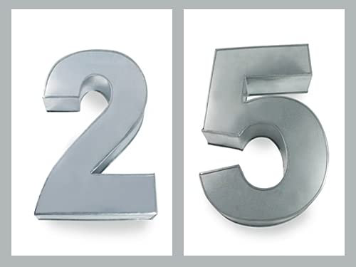 Large Number Two & Five Birthday Wedding Anniversary Cake Tin – 14” x 10” (3” deep) Each Cake tin