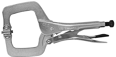 Truper 11 (28Cm) C-clamp Swivel Tip Locking Pliers, Model PPC-11R, Ergonomic Grip, 0.8 kg