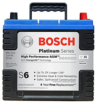 Bosch S6523B S6 Flat Plate AGM Battery