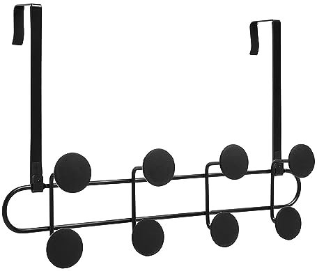 Umbra 318248-038 Yook stylische Türgar-/ Wandgarderobe, Türhalterung abnehmbar mit 8 Haken, schwarz