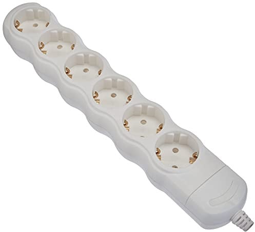 Kopp Schutzkontakt-Steckdosenleiste, 6-Fach, ohne Zuleitung und Stecker, arktis-weiß, 129401009