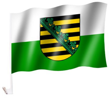 Sportfanshop24 Autoflagge/Autofahne Sachsen - Grün - Motorsport - Banner - Flag