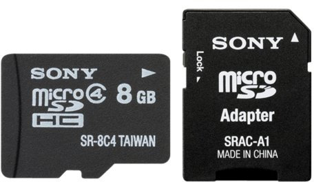 Sony SR-8A4 Carte mémoire Micro Secure Digital High-Capacity Micro SDHC Noir 1,5 cm 1,1 cm 1 mm 8 Go
