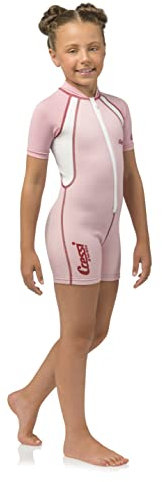 Cressi Kid Shorty Wetsuit 1.5 mm - Shorty Neoprenanzug für Kinder Ultra Stretch Neopren, Rosa/Weiß, M (3 Jahre)