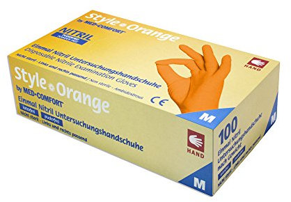 Nitrilhandschuhe STYLE Gr. XL puderfrei orange 100 Stück
