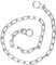 Merriway BH02253 Gliedertyp-Badewannenkette 450 mm mit S-Haken, Verchromt / Weiß