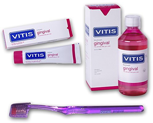 VITIS Gingival Set - Mouthwash 500ml, Toothpaste 100ml & Toothbrush
