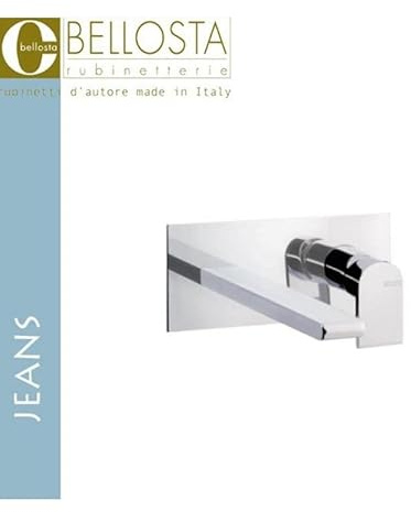Miscelatore lavabo a parete piastra unica quadra Bellosta Jeans