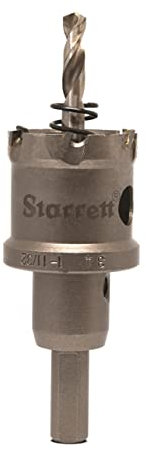 Starrett Hartmetall-Lochsäge - CTD34 TCT Tiefschnitt-Lochsäge - für Metall Edelstahl Eisen Aluminium - 34mm