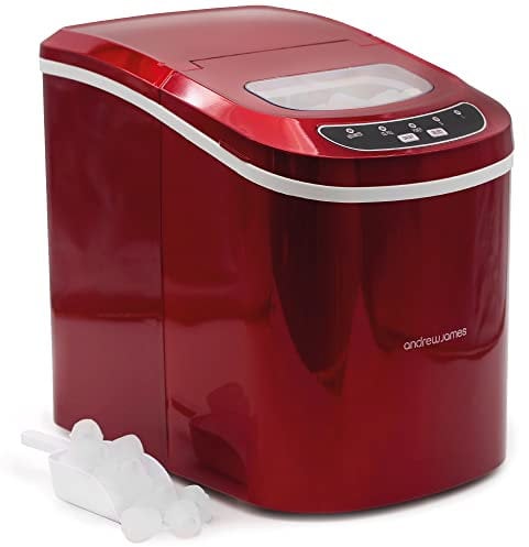 2.2L Andrew James Ice Maker Machine – Portable Countertop Ice Machine for Home, Electric Ice Dispenser with Scoop & Basket, Self-Cleaning, Small or Large Ice Cubes