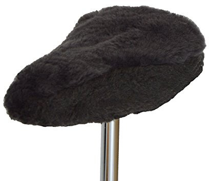 Leibersperger-Felle Sport/Trekking Fahrradsattelbezug/Fahrradsattelüberzug für Seller Royal Oberteil aus Lammfell/Umrandung aus Kunstfell (Farbe Schiefer)