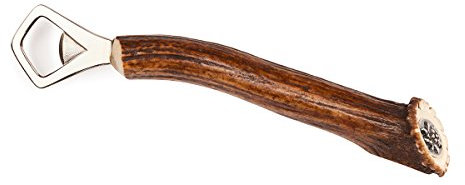 Thüringer Hirschhornverarbeitung Flaschenöffner/Kapselheber in Hirschfänger-Optik - F004/EDELWEISS/KRONE -