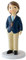 Mopec Figura de pastel para Comunión de niño con rosario y americana azul, pack de 1 unidades, Poliresina, 7.80x7.80x16.00 cm
