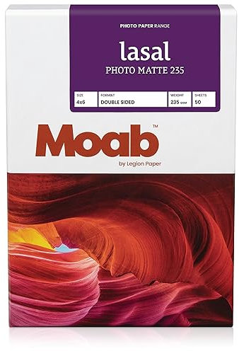 Moab Lasal Photo matt 235 g/m² Fotopapier doppelseitig hellweiß 10,2 x 15,2 cm (4x6') 50 Blatt