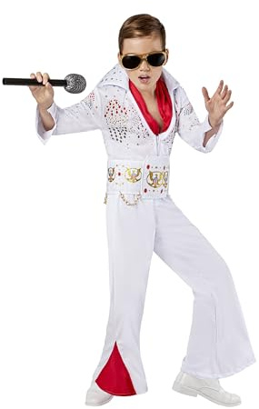 Rubies 883481S000 Elvis Deluxe Child Costume Kids Fancy Dress, Boys, Blue/Red, 5-6 Years Halloween Halloween