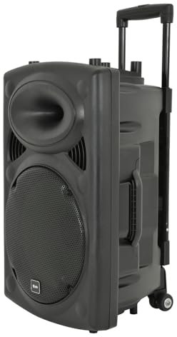 QTX | QR15PA: Powerful Portable PA with 2 Wireless Handheld Microphones, Easy Mobility Trolley Handle and Wheels, Extended Battery Life & Enhanced Audio Control
