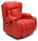 More4Homes CAESAR 10 IN 1 WINGED RECLINER CHAIR ROCKING MASSAGE SWIVEL HEATED GAMING BONDED LEATHER ARMCHAIR (Red)