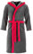 Di Ficchiano Herren MONZA Bademantel mit Kapuze Morgenmantel Herren Nachtwäsche Saunamantel Öko-Tex Standard 100 verifiziert - S, Grey Red