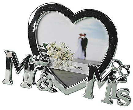 Casablanca - Fotorahmen/Bilderrahmen - Wedding - Metall - Farbe: Silber - Höhe 12 cm - Breite 18 cm