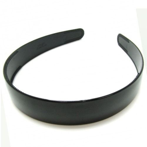 Twilo Design Haarreifen, Kunststoff, 2,5 cm breit, Schwarz