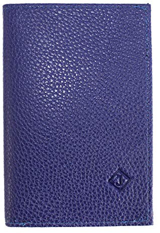 Frédéric Johns - Porta-documenti in pelle – formato 4 scomparti – Custodia per, patente, carta di identità, carte, in morbido cuoio (Blu)