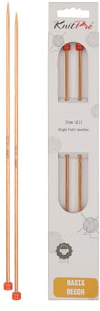KnitPro Basix Beech Single Pointed Needles 12 (30cm) | 3.00mm