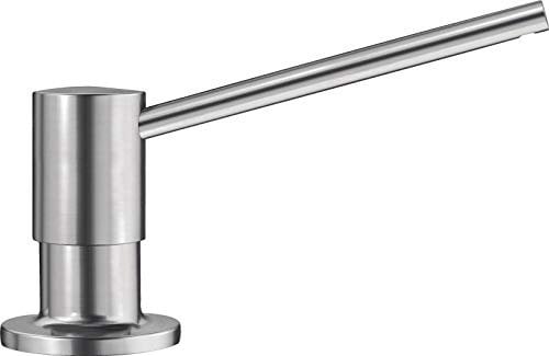 BLANCO TORRE Spülmittelspender aus massiv Edelstahl | Passend zu allen BLANCO-Küchenarmaturen | Bequem von oben zu befüllen | Spüli | Seifenspender | 35 mm Lochbohrung | Inhalt 300 ml
