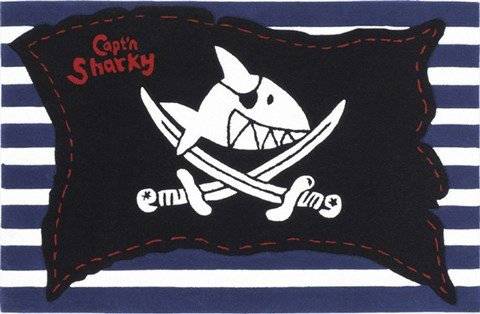 Handgetufteter Kinderteppich Capt`n Sharky in Bunt Teppichgröße: 130 x 190 cm