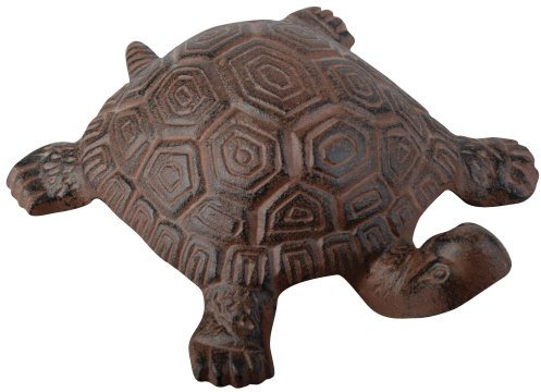 Esschert Design Gartenfigur, Skulptur Motiv Schildröte aus Gusseisen in braun, Größe L, ca. 19 cm x 15 cm x 5,6 cm