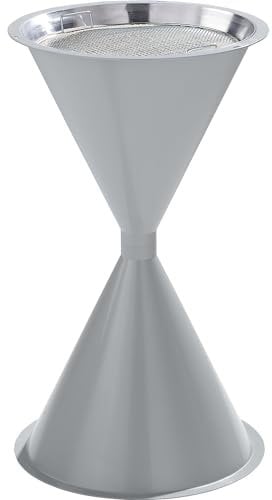 Kegel-Standascher aus Kunststoff, ohne Dach, silber.