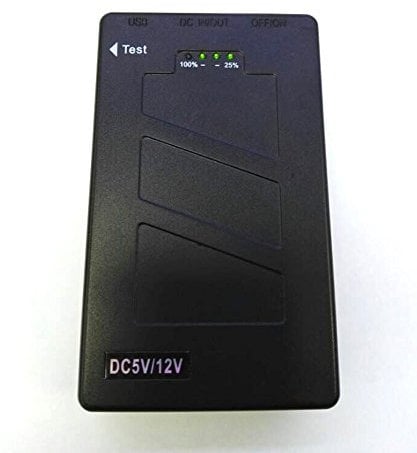 12V DC 3800mah / 5V USB 5800mah 30W 45.6Wh Rechargeable Lithium Ion, Li-ion Battery Pack Power Bank for CCTV Cameras, LED Strip Lights and more. With UK Charger
