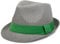 styleBREAKER Trilby Hut, Leichter Papierhut mit kontrastfarbigem Zierband, Unisex 04025002, Farbe:Grau/Grün, Größe:S/M = 56 cm