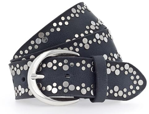 VANZETTI Damen Ledergürtel Made in Germany dunkelblau 100