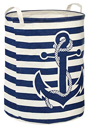 Premier Housewares Anker Wäschesack, PE-Polyethylen, Polyester/Baumwolle/Rayon, Blau, 38x38x48