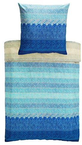 Bassetti 9235352 Appiani V3 Bettwäsche-Set, 2 teilig, Baumwolle, 200 x 135 x 0,5 cm, blau Gemustert