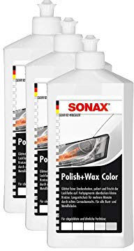 SONAX 3X 02960000 Polish & Wax Color NanoPro weiß Autopolitur Wachs 500ml
