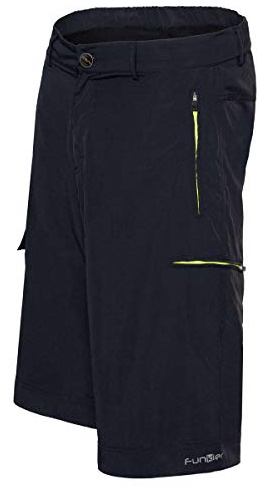 Funkier Adventure Baggy Shorts With Padded Liner MTB Active Mountain Bike - Black, 2X-Large