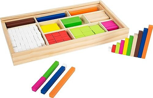 small foot Rechenstäbchen aus Holz, zum Erlernen des kleinen 1x1, 308 bunte Stäbchen in einer Box, ab 5 Jahre, 1136