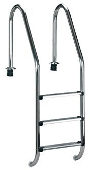Unbekannt EDELSTAHLLEITER 43mm V2A-Holme für Einbaubecken bis 120 cm Tiefe