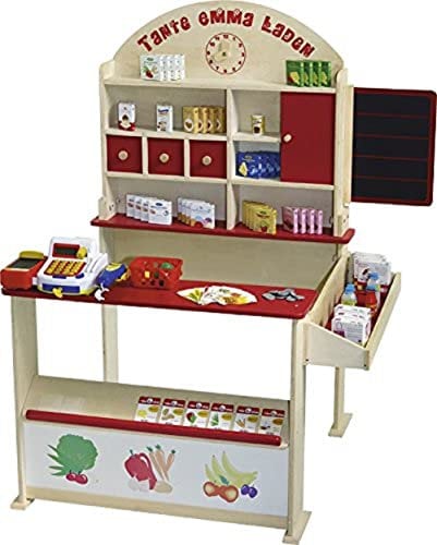 roba Kaufladen 'Tante Emma', inkl. Zubehör, natur, mit Theke, Tafel, Seitentheke & Bedruckung