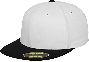 Flexfit Erwachsene Mütze Premium 210 Fitted 2-Tone, Wht/Blk, S/M, 6210T