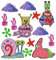 alles-meine.de GmbH 14 TLG. Set: 3-D Wandtattoo/Wandbild/Türschild - Spongebob Schwammkopf aus Moosgummi incl. Namen - Schnecke Gary Wandsticker Wanddeko für Kinderzimmer Kin..