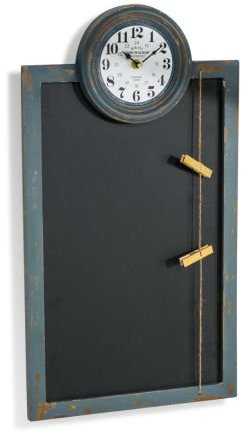 DbKW Großes Memoboard mit Uhr, Wandtafel, Notizen, Küchenuhr, Bürouhr, Tafel 60 x 33 cm…
