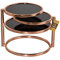 ASPECT Eterntity Table Basse en Verre avec Cadre Cooper trempé, Cuivre/Noir, 58x50x43 cm