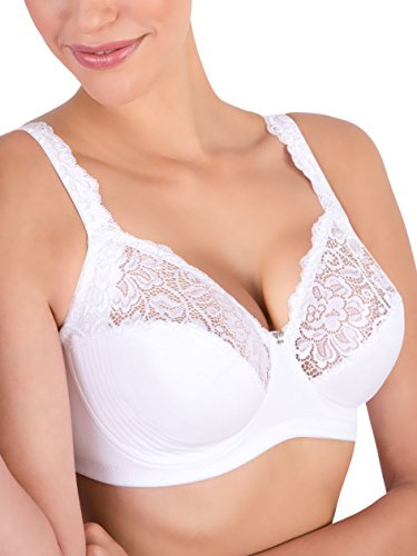 Lady Bella Lingerie Classic Lady PA0180 Reggiseno Strutturato per Taglie Forti in Pizzo Elastico Senza Ferretto Coppa C Foderate in Cotone Nero Quinta by