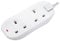 Masterplug Two Socket Double Extension Lead with Power LED Indicator, Unswitched, 10 Metre Cable, 2-Way Plug Extension Cable, Power Strip, Basic Power, White, 13A, 2G, 10m, BTN10N