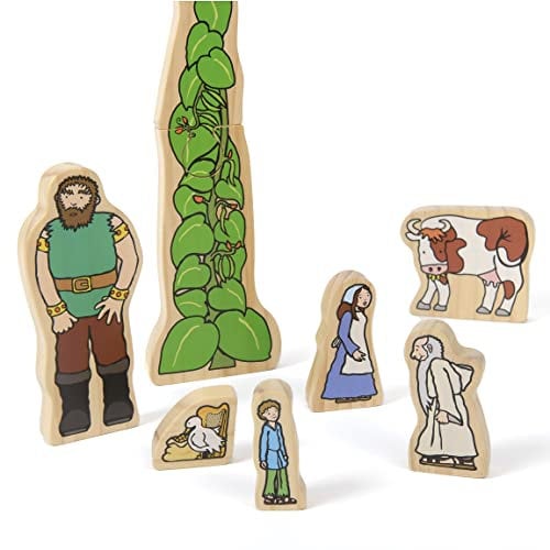 Yellow Door Jack and the Beanstalk Character Set| Storytelling | Traditional Tales | Story Book Play Characters | Early Educational Toy for kids age 2 3 4 5 | Wooden Toys | Literacy | Bookish Play