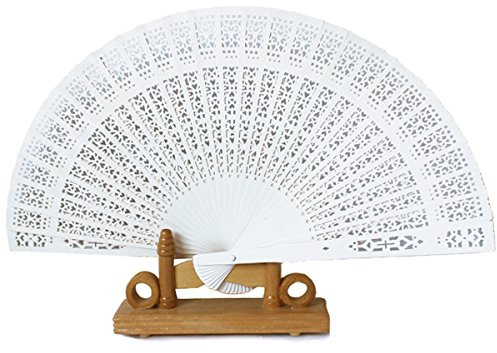 Yudu® Holzfächer Handfächer Fächer Holz Dekofächer Hochzeit (weiss)