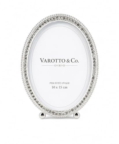 Tio silverpläterad oval fotografiram kristall kod. EL9891 cm 15 x 10 x 1h av Varotto & Co.