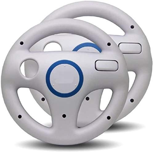 Link-e - Pack De 2 Volants Compatible Avec Manette Wiimote Sur Console Nintendo Wii / Wii-U (Blanc)